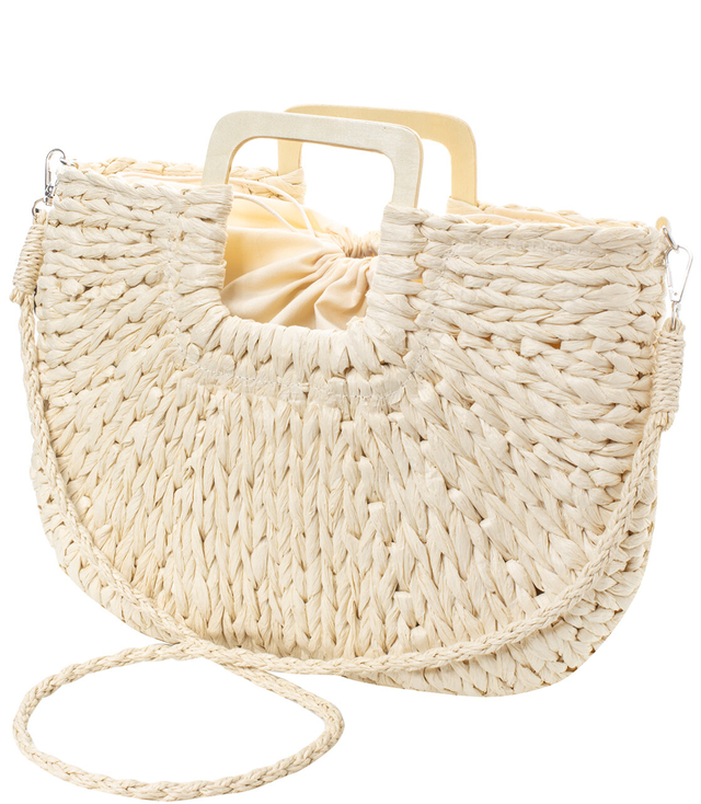 Basket summer bag bag rigid braided square handles