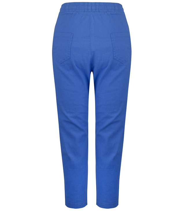 Women's trousers made of delicate cotton, tapered, tied at the waist LENA