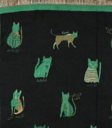 Warm double sided scarf cats knitted fabric