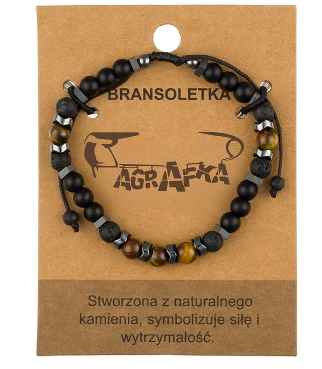 Bransoletka męska z naturalnych kamieni