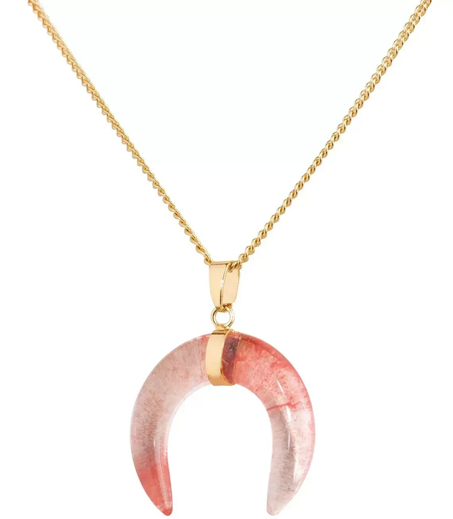 WATERMELON QUARTZ cornucopia pendant necklace