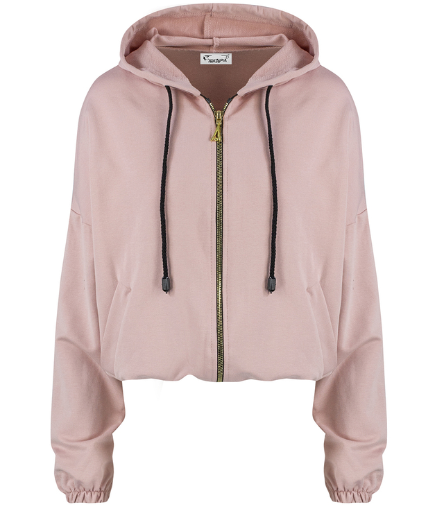 Women's thin, one-color basic sweatshirt with hood JULIA