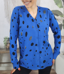 Short polka dot and zircon sweater LIZA