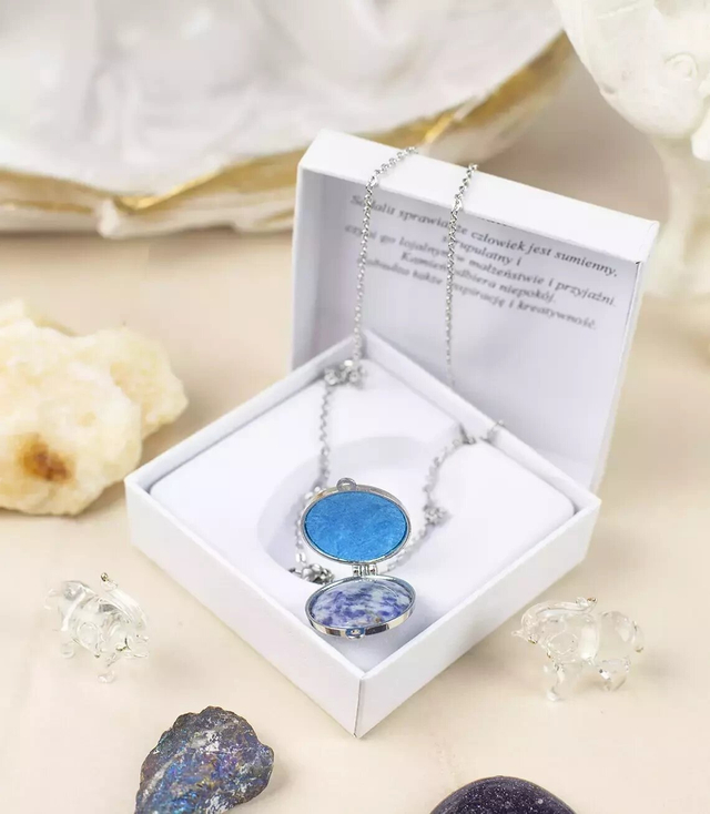 Sodalite surgical steel necklace Gift