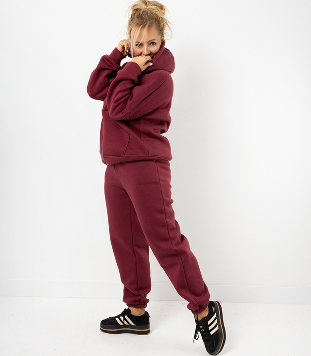 Warm thick sweatshirt set unbuttoned sweatshirt LAURA