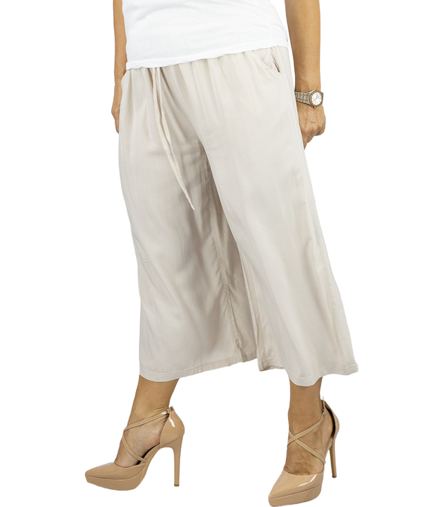 Women's cotton culotte pants, wide leg CAMILLA