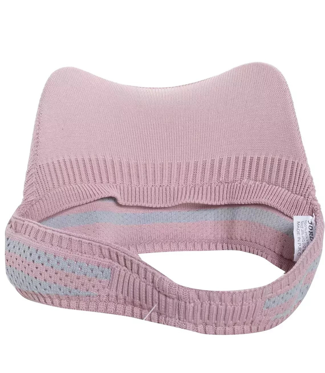 Fabric visor with elastic band in stripes