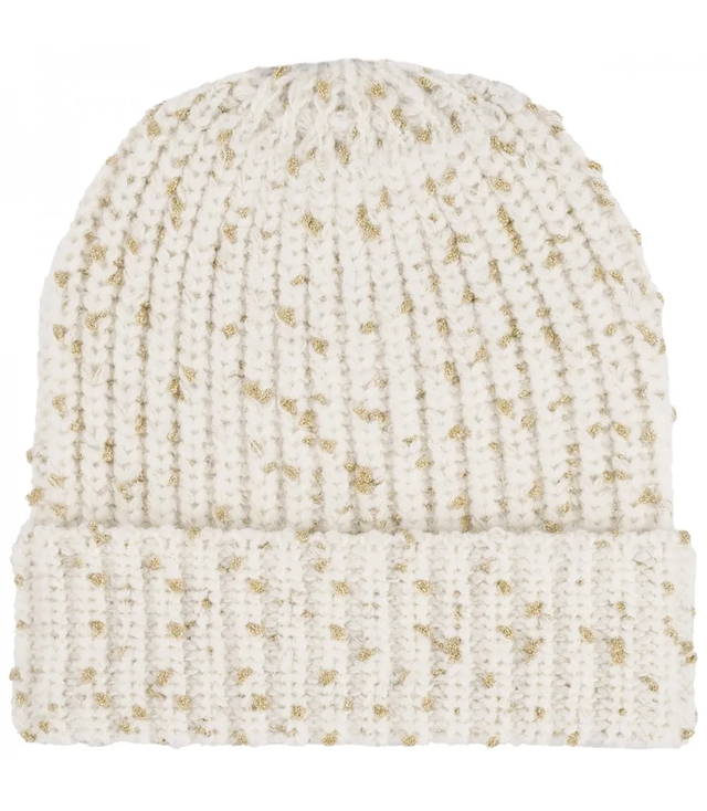 Warm women's hat with gold thread BEANIE winter autumn hat