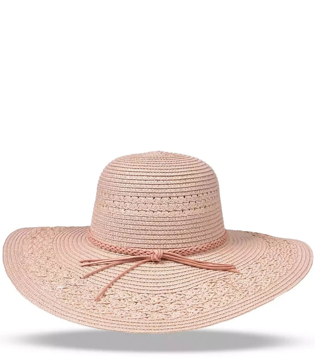 Fashionable large women's wide brim openwork hat