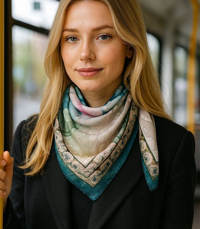Elegant women's scarf with an insane 70x70 pattern