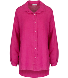 Long loose linen shirt linen longer back long sleeve LAILA 2