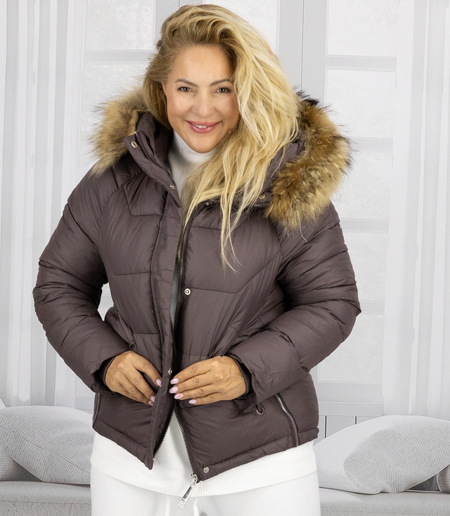 WINTER QUEEN warm winter jacket longer bomber jacket