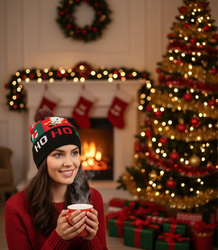 Winter Christmas hat with pom-pom - perfect for preze