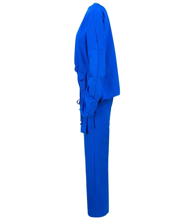 Dres spodnie dzwony bluza dopasowany komplet 
