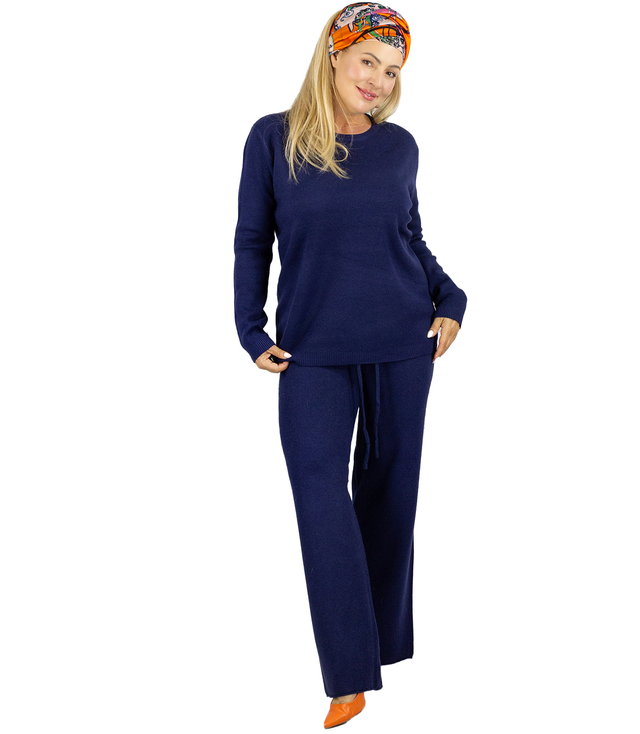 Knitted tracksuit set with loose sweatshirt and pants MARBELLA