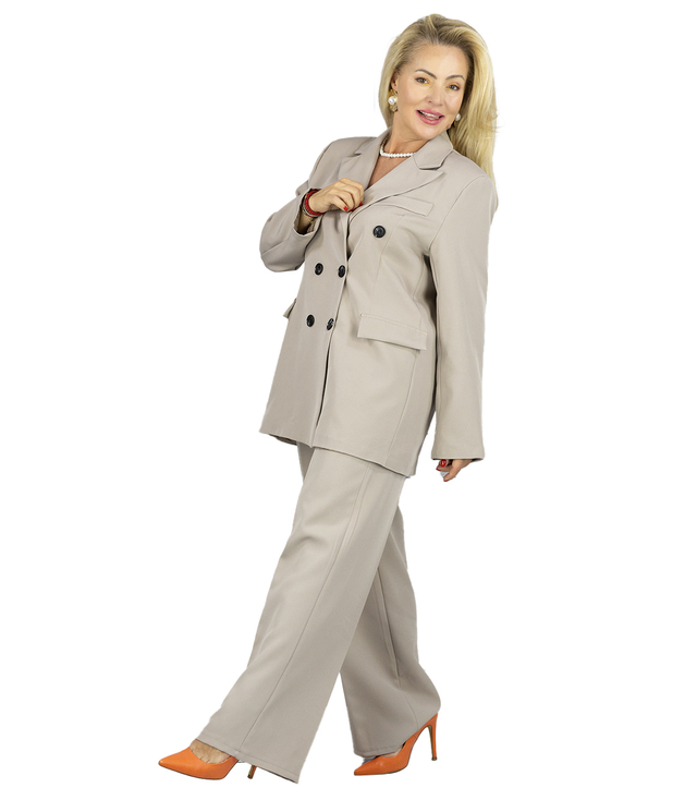 Elegant set of pants and jacket double-breasted oversize suit KLARA