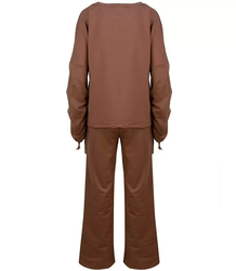 Dres spodnie dzwony bluza dopasowany komplet 