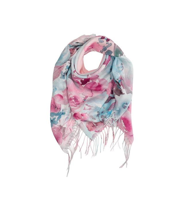 Women's scarf with floral pattern 100x100