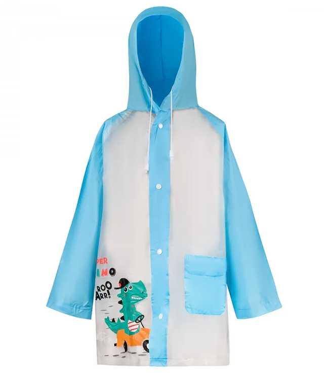 Children's raincoat white with colorful inserts