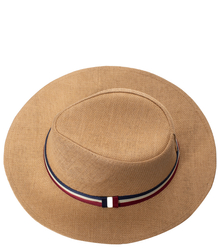 Men's Panama hat with three-color stripe