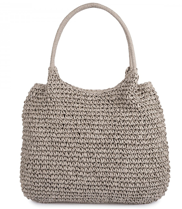 Large braided raffia shoulder bag 
