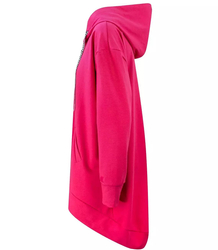 Oversized plain long back parka sweatshirt