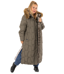 Długa kurtka pikowany płaszcz zimowy URBAN LONG PUFF PLUS SIZE