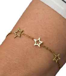 Elegant gold women's steel bracelet