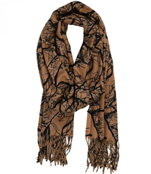 Warm stylish scarf plant pattern soft smooth 180x70 cm