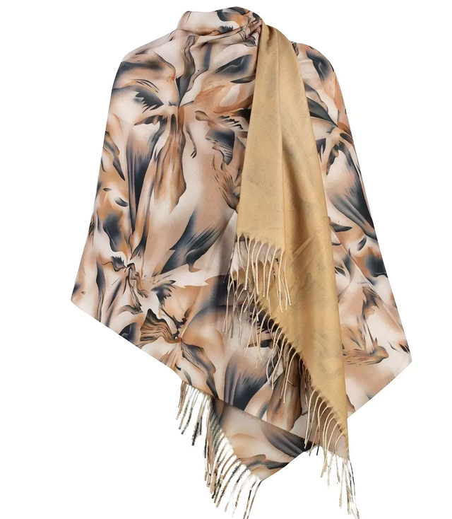 Stylish shawl scarf two-tone viscose