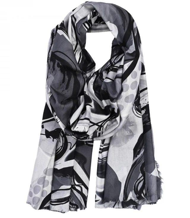 Stylish shawl scarf tassel abstract soft smooth 180x75 cm