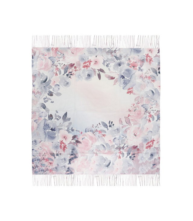 Women's scarf with floral pattern 100x100