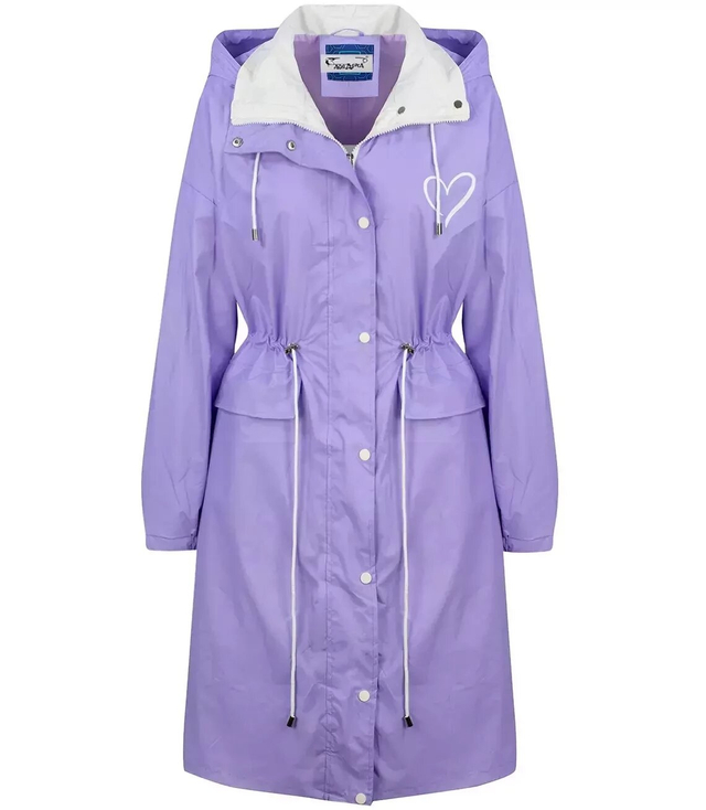 Lekki dłuższy płaszcz przeciwdeszczowy parka