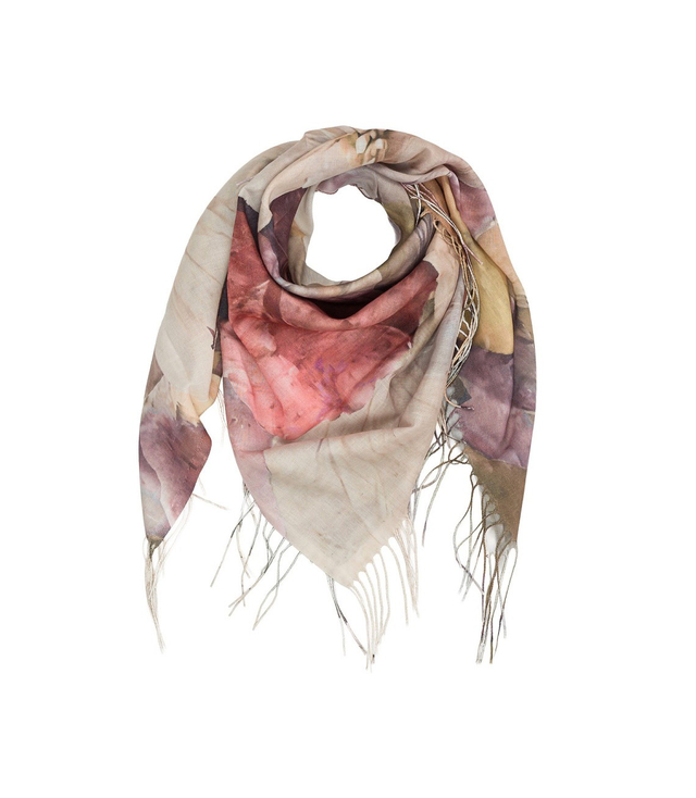 Women's scarf with floral pattern 100x100