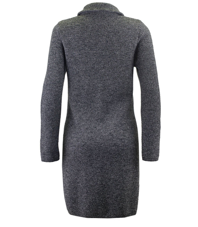 Długi sweter golf asymetryczny suwak 