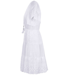 BIAŁA sukienka z Ażurowym HAFTEM MINI lato