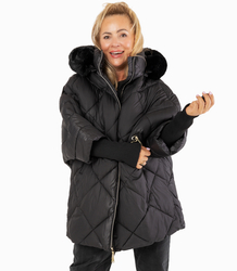 Winter oversize jacket with hood and fur NORDIC PUFF