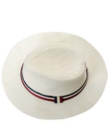 Men's Panama hat with three-color stripe