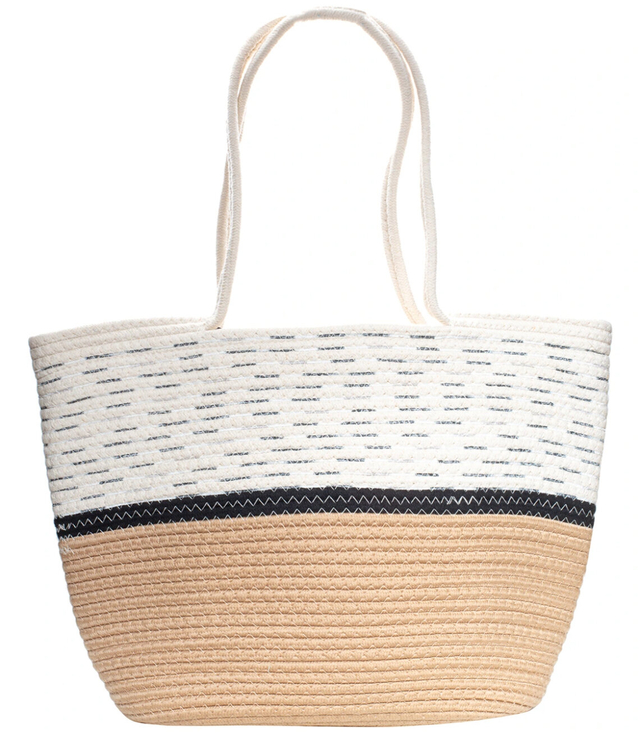 Mega large summer beach bag braided cotton