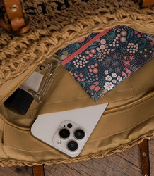 Stylish boho handbag with decorative studs and tassels