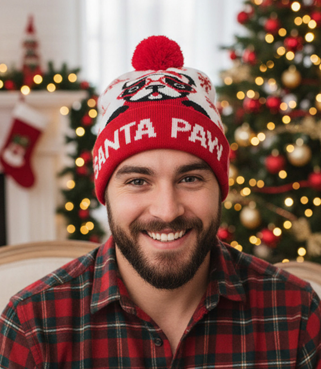 Winter Christmas hat with pom-pom - perfect for preze