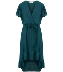 Envelope MAXI dress with Spanish frill