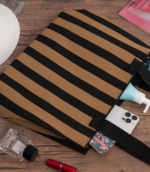 Stylish striped handbag classic elegance with a retro touch
