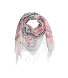 Women's scarf with floral pattern 100x100