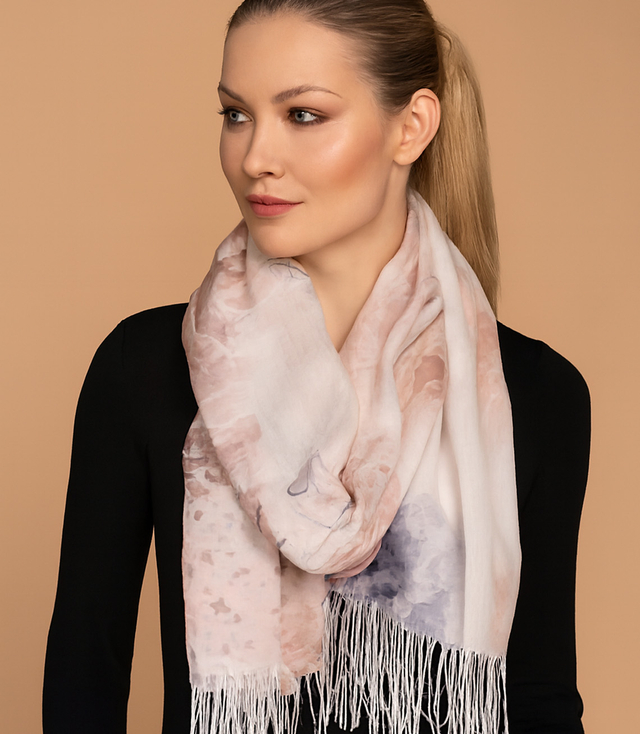Women's floral pattern scarf 180x70