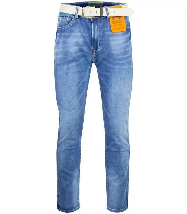 Klasyczne spodnie męskie jeansy z paskiem