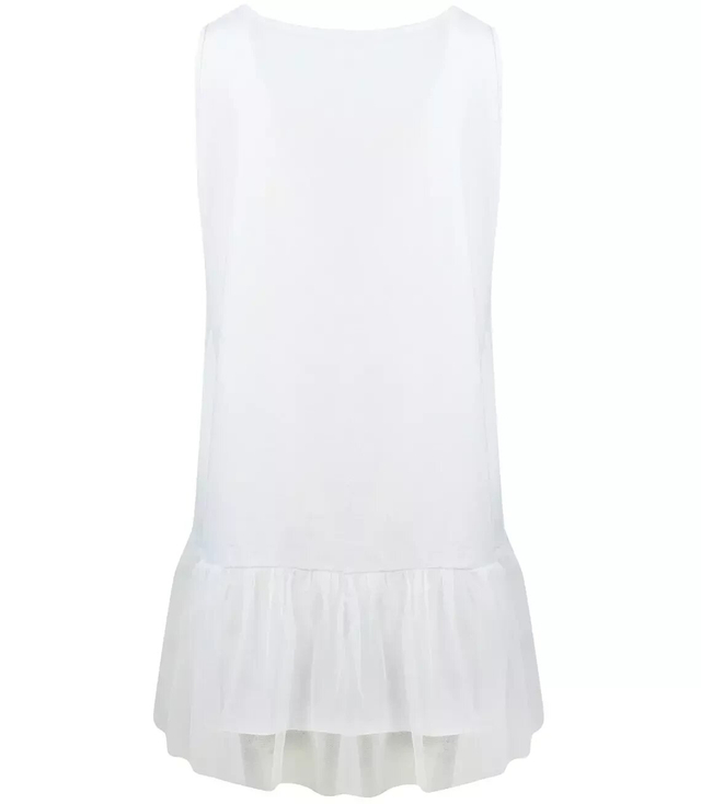 A simple tunic dress with a tulle frill