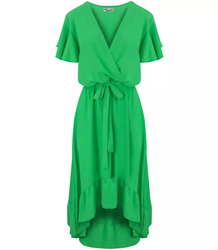 Envelope MAXI dress with Spanish frill