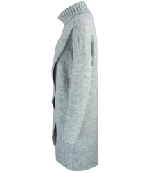 Warm womens turtleneck sweater with a slit MARIETTA, wool