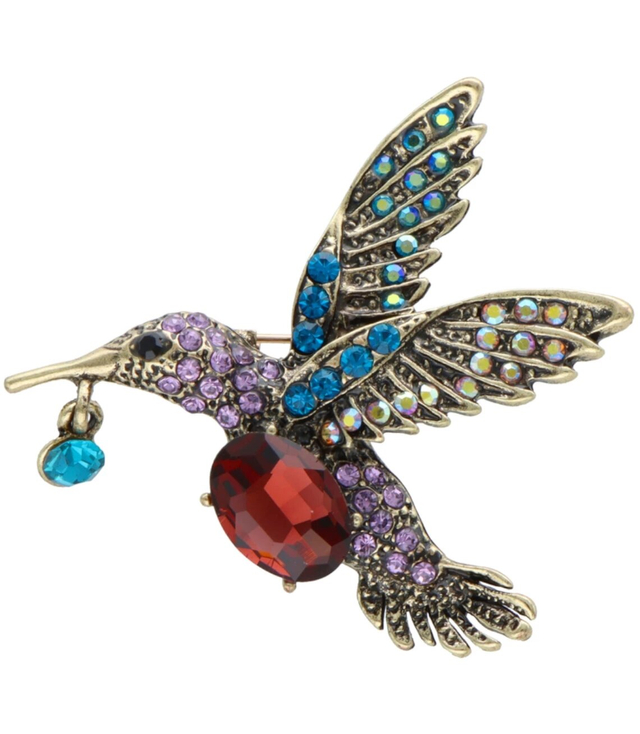 Brooch with rhinestones beautiful decorative bird